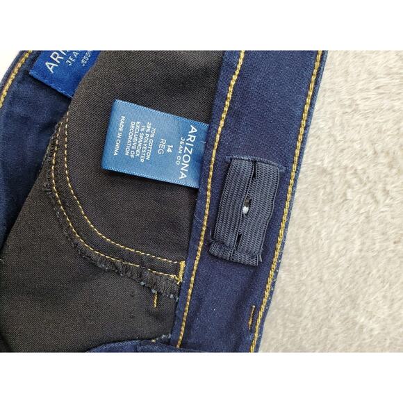 AriZona Jegging Jeans Girls Size 14 Dark‎ Blue Denim Skinny Leg Adjustable Waist - Picture 7 of 9